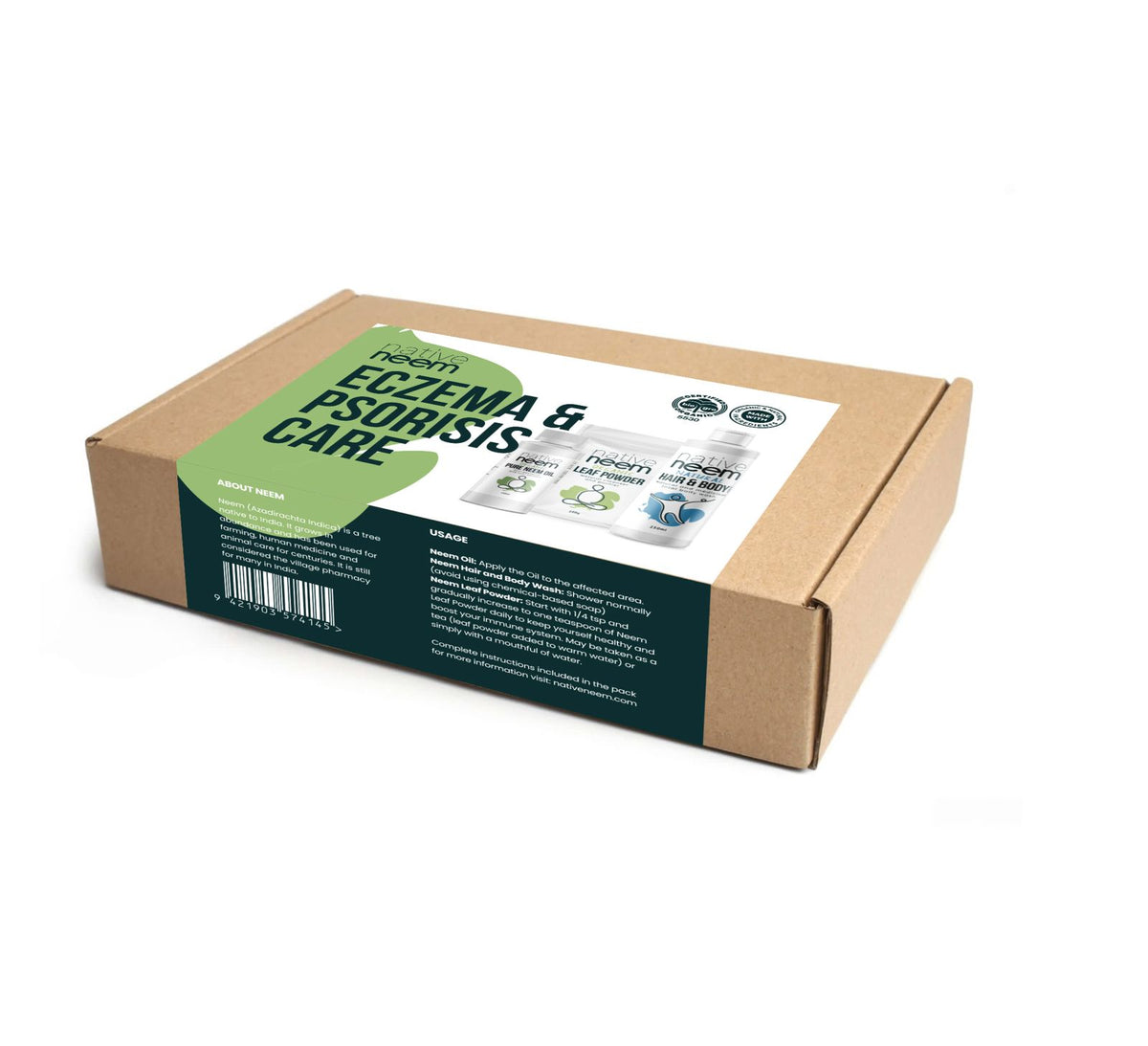 Native Neem Organic Eczema & Psoriasis Pack in its branded packaging